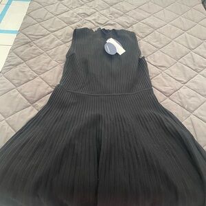 Scoop NYC Black Sleeveless Ribbed Midi Dress